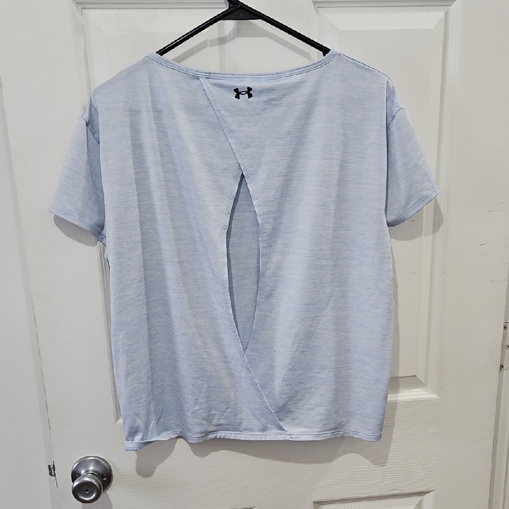 Under Armour Sky Blue HeatGear Tee Size Medium - Picture 4 of 4